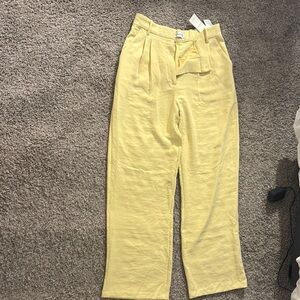 Abercombie and Fitch Yellow High Waisted Trousers